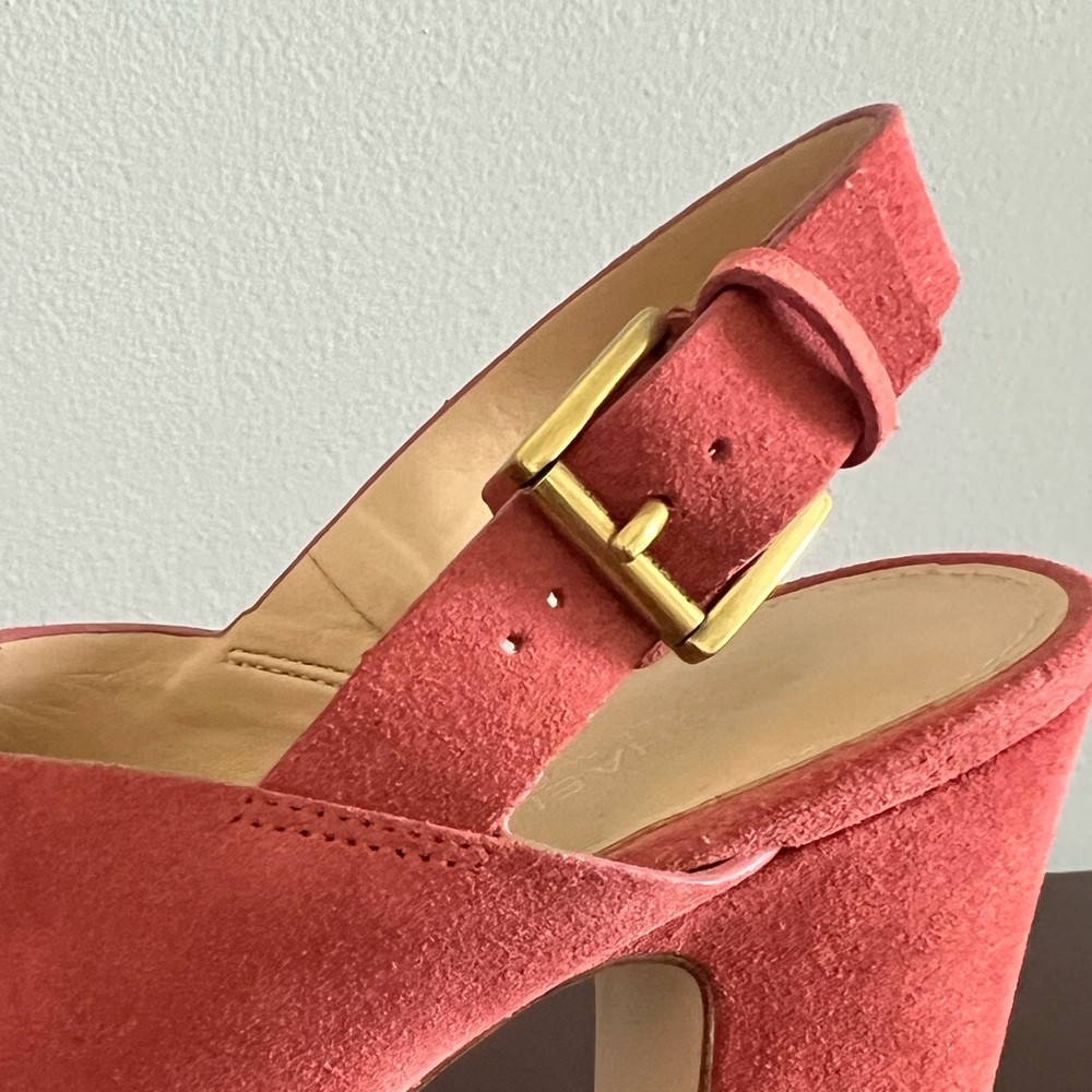 Michael Kors Mariana Sling Cinnamon Suede Size 7M Platform - Picture 14 of 17